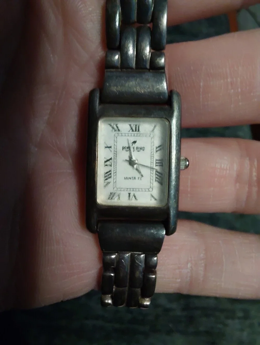 Vtg Peyote Bird Santa Fe Sterling Silver Watch 925 Roman Numeral Southwest CC